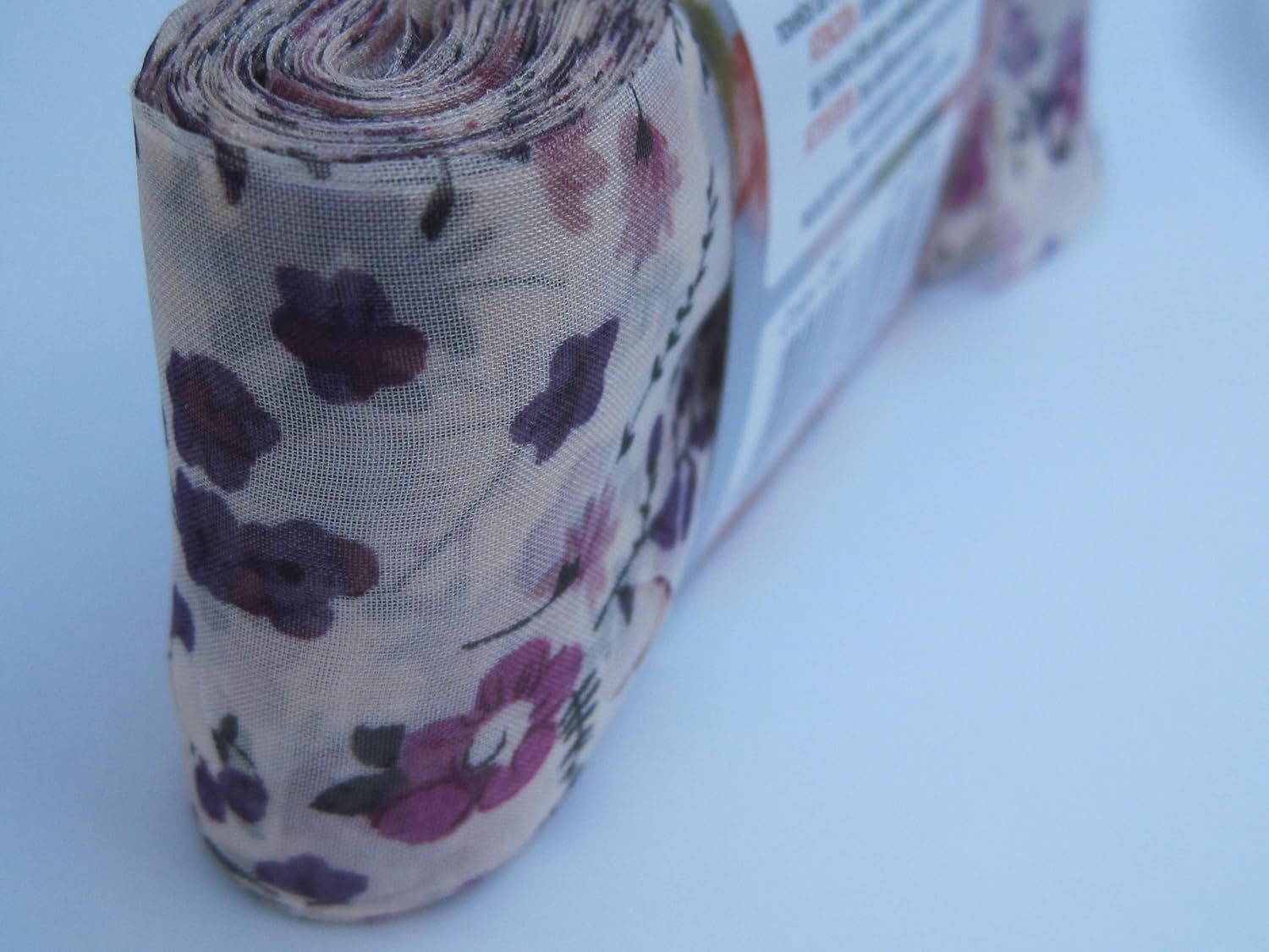 Floral Print Fabric Ruffling Scarf Yarn Col#267 1 Sk