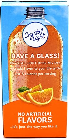 Crystal Light On-The-Go Drink Mix Packets, Zero Sugar Powdered Water Enhancer, Natural Flavor Low Calorie Beverage Mix, Powdered Soft Drink Mix for Flavorful Hydration, Classic Orange, 0.13 Ounce