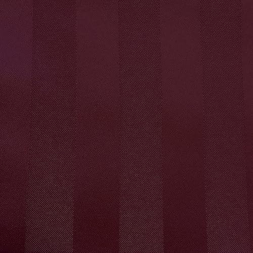 Miniatura 2 de ULTIMATE TEXTILE Mantel rectangular de rayas satinadas, 59.8 x 90.2 in, color rojo burdeos