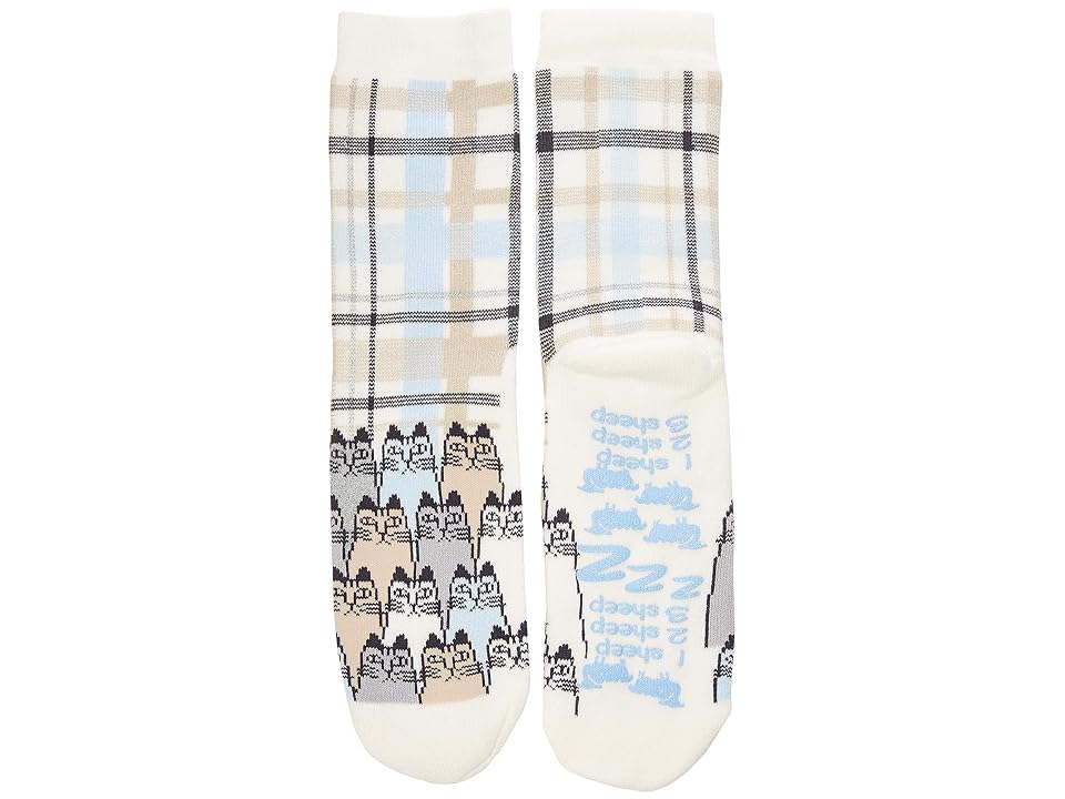 

HUE Novelty Cozy Slipper Sock with Grippers (Ivory) Women's Crew Cut Socks Shoes