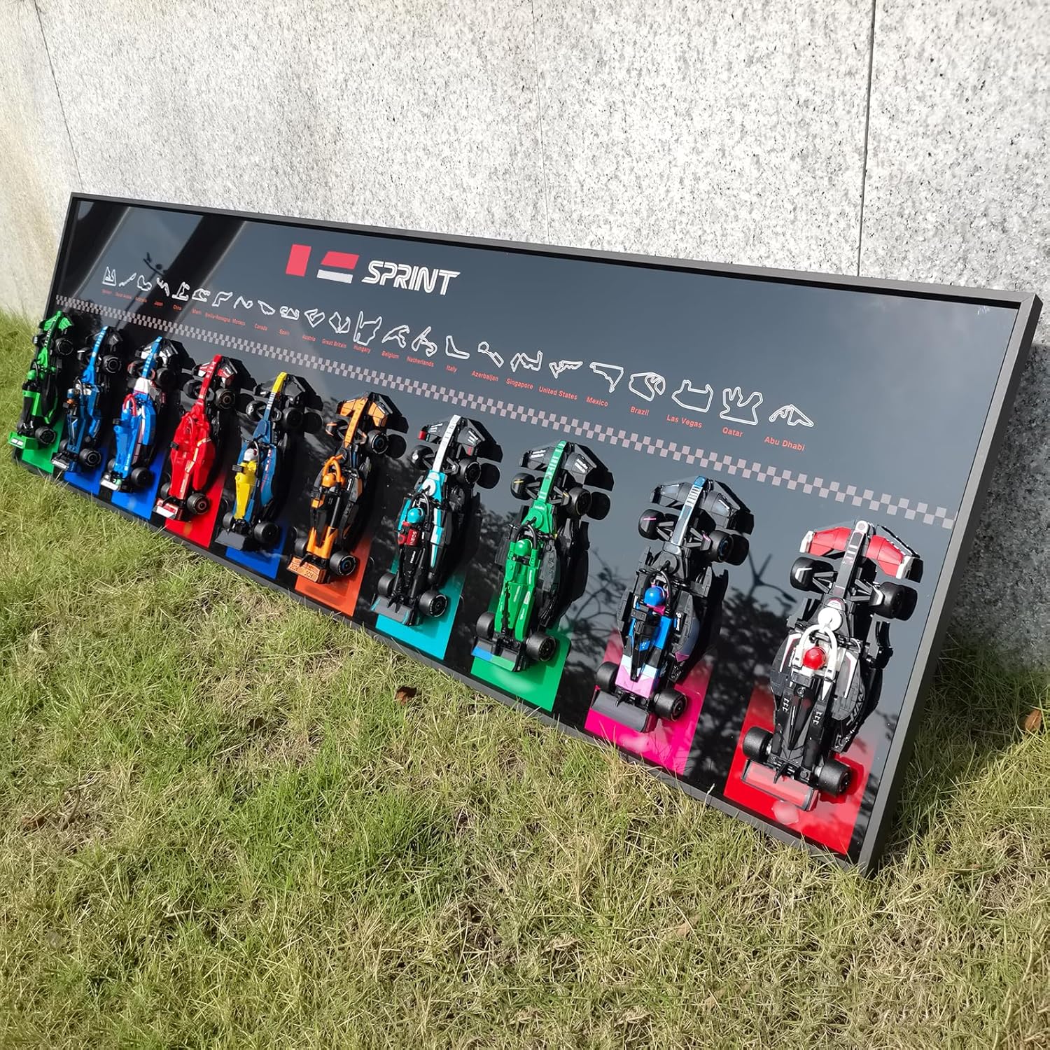 Display Wallboard for Lego Speed 66802 Champions Ultimate Collector's Pack - Contains 10 Sets in 1(77242-77243) F1,Adult Collectibles for Car Wall Mount Building Blocks (Only Display Wallboard)