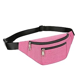 Fanny Pack for Men & Women, Fashion Waterproof Waist Packs with Adjustable Belt, Casual Bag Bum Bags for Travel Sports Running. (Pink)