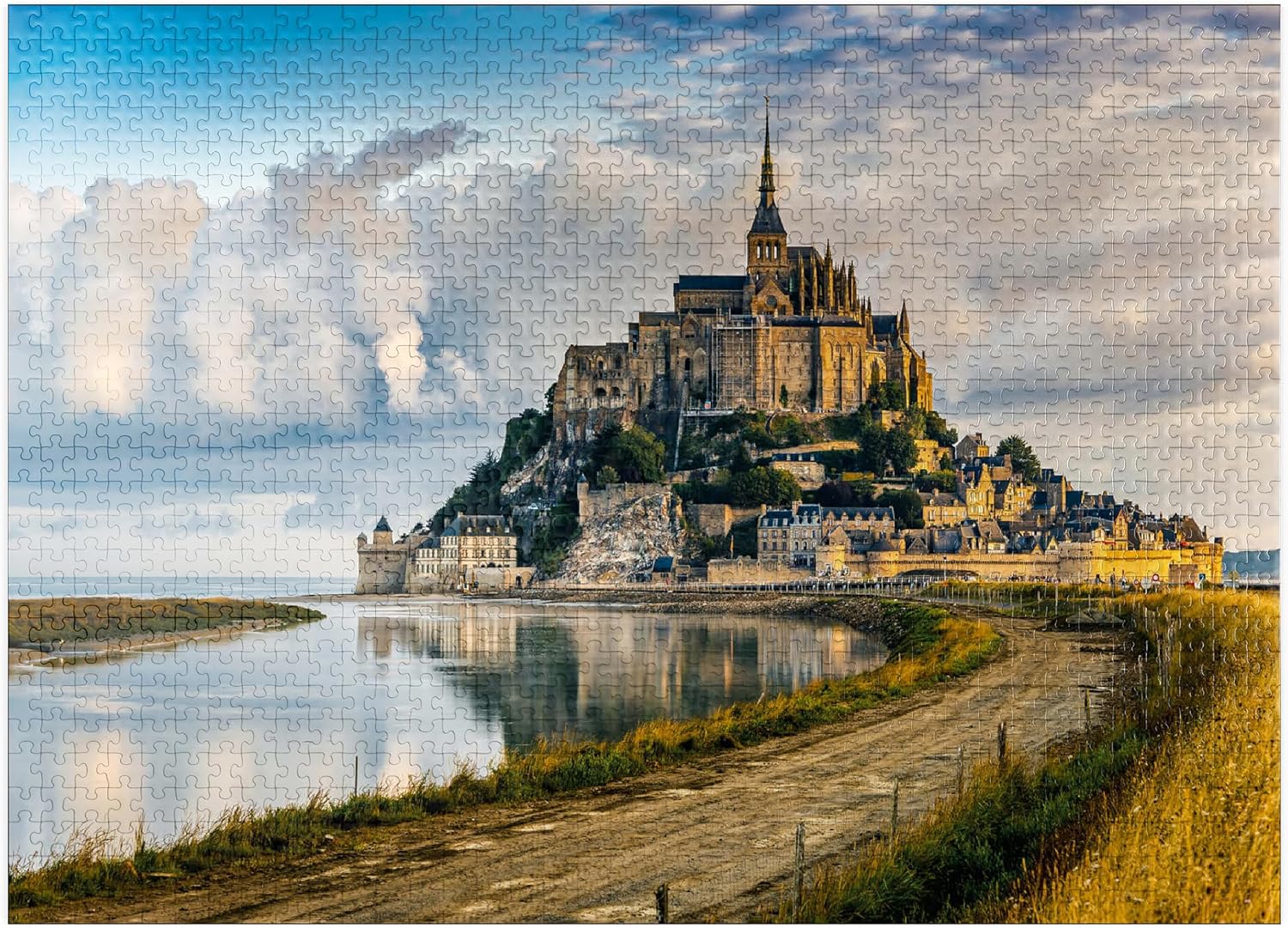 MyPuzzle Morning View of Mont Saint-Michel France - Premium 1000 Piece Jigsaw Puzzle for Adults
