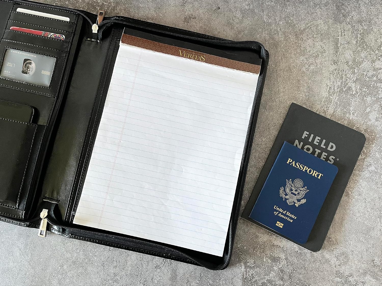 Leather Portfolio for Men, Personalized Leather Portfolio with Zipper, Customized Portfolio Organizer, Vegan Leather Padfolio for Women, Custom