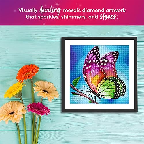 Miniatura 45 de DIAMOND ART CLUB Kit de pintura de diamante de zorro, manualidades divertidas para adultos, lienzo de arte redondo de diamante, 13 x 16 pulgadas