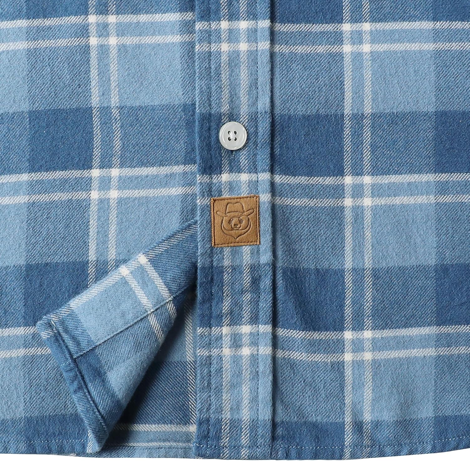 Dubinik® 6 oz Flannel Shirt for Men Plaid Mens Button Down Long Sleeve Shirts Cotton Casual - Image 5