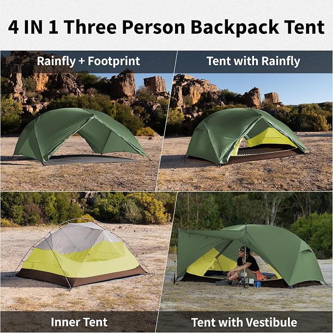 Carpa mochila Naturehike Mongar 3 personas impermeable miniatura 4