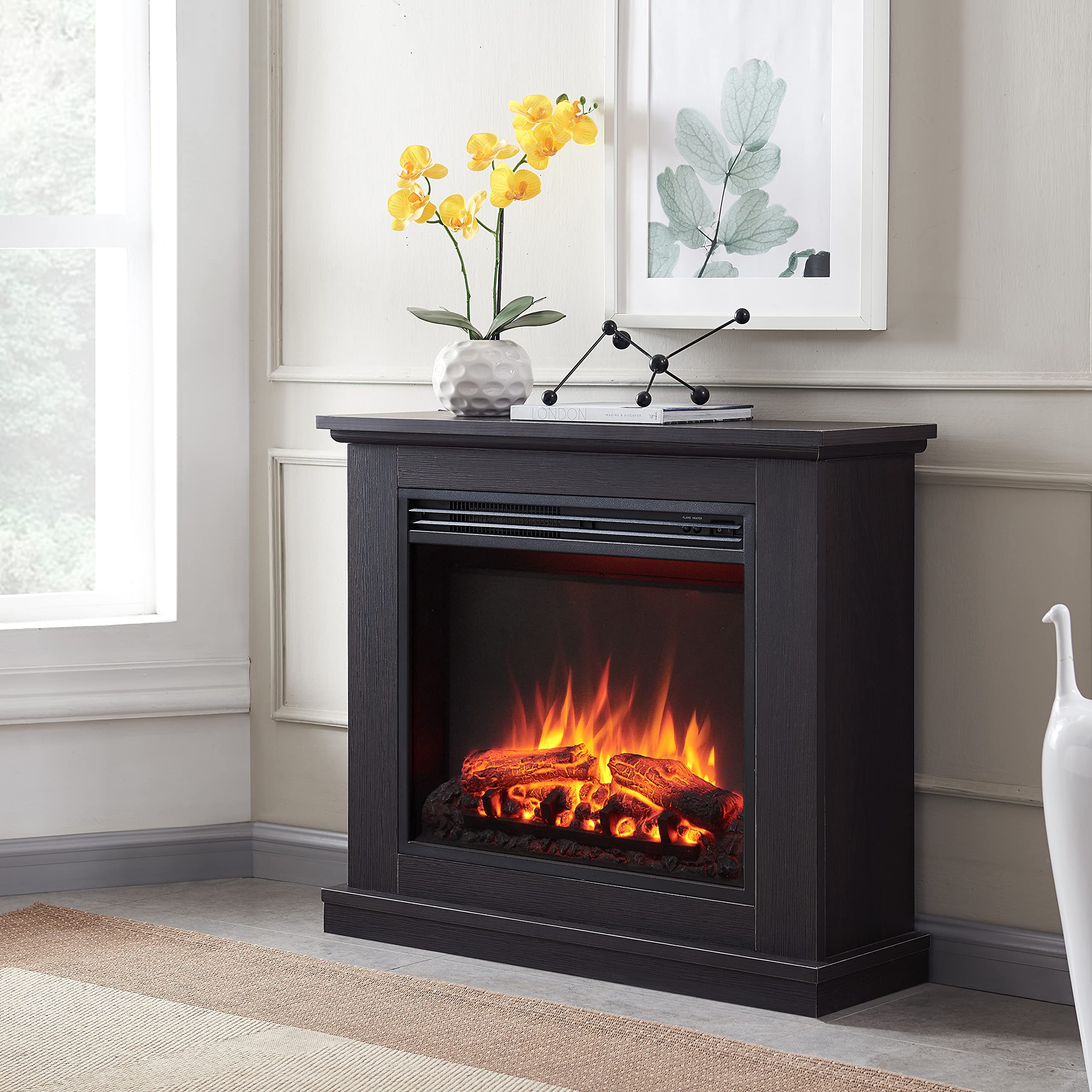 Amazon.com: LegendFlame® Madison Electric Fireplace with 32.5 Mantel  Surround and Jaden 23 Insert, Espresso Oak Finish : Home u0026 Kitchen