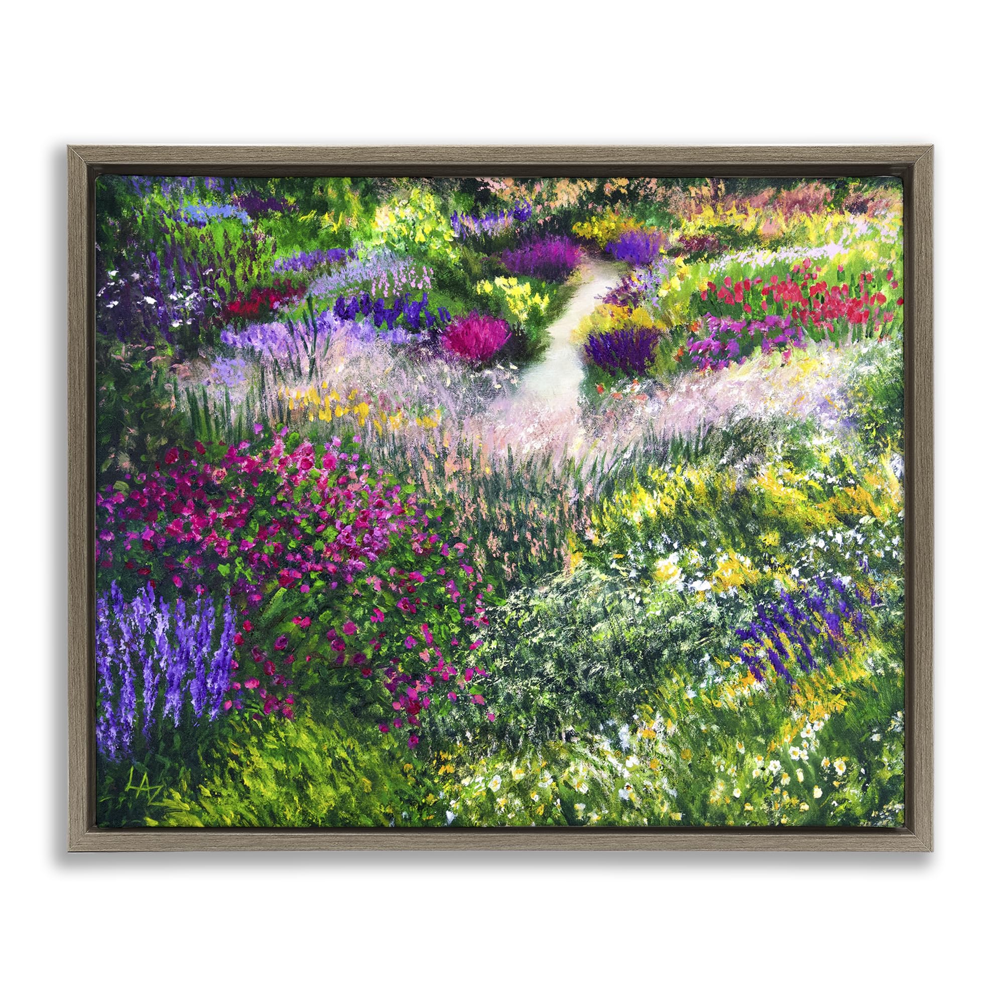 Stupell Industries Montalcino Elm (Textured) Spring Meadow Floral Landscape, 24 X 30 Inch Canvas In Floater Frame