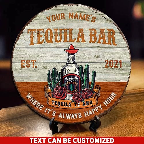 Miniatura 171 de Placa de pared de madera de bar de tequila mexicano personalizado, letrero de bar de México, letrero rústico para pub para el hogar, decoración de 01