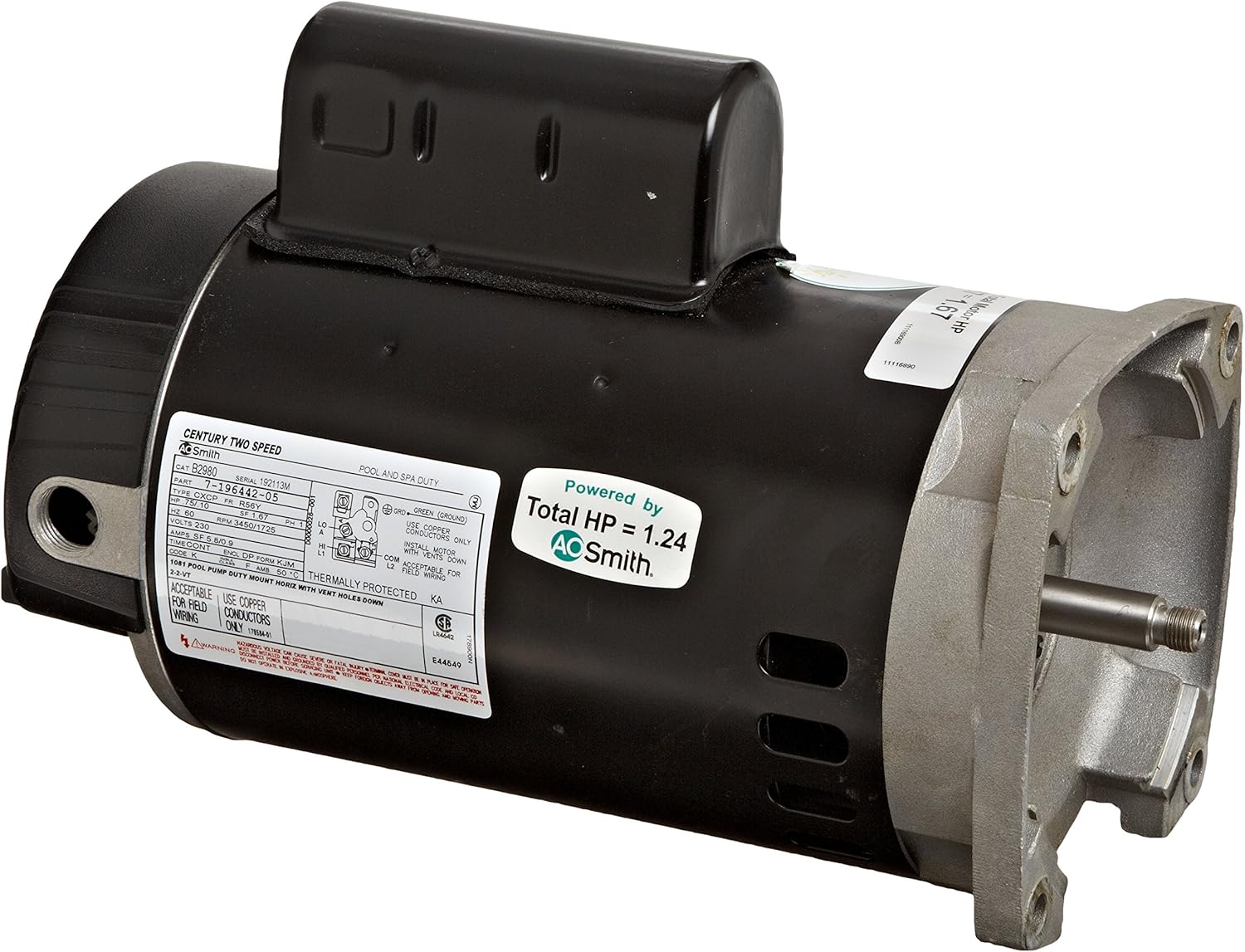 Zodiac R0479306 1-HP 2-Speed Uprated Motor and Hardware Replacement for Zodiac Jandy FloPro FHPM Series Pump