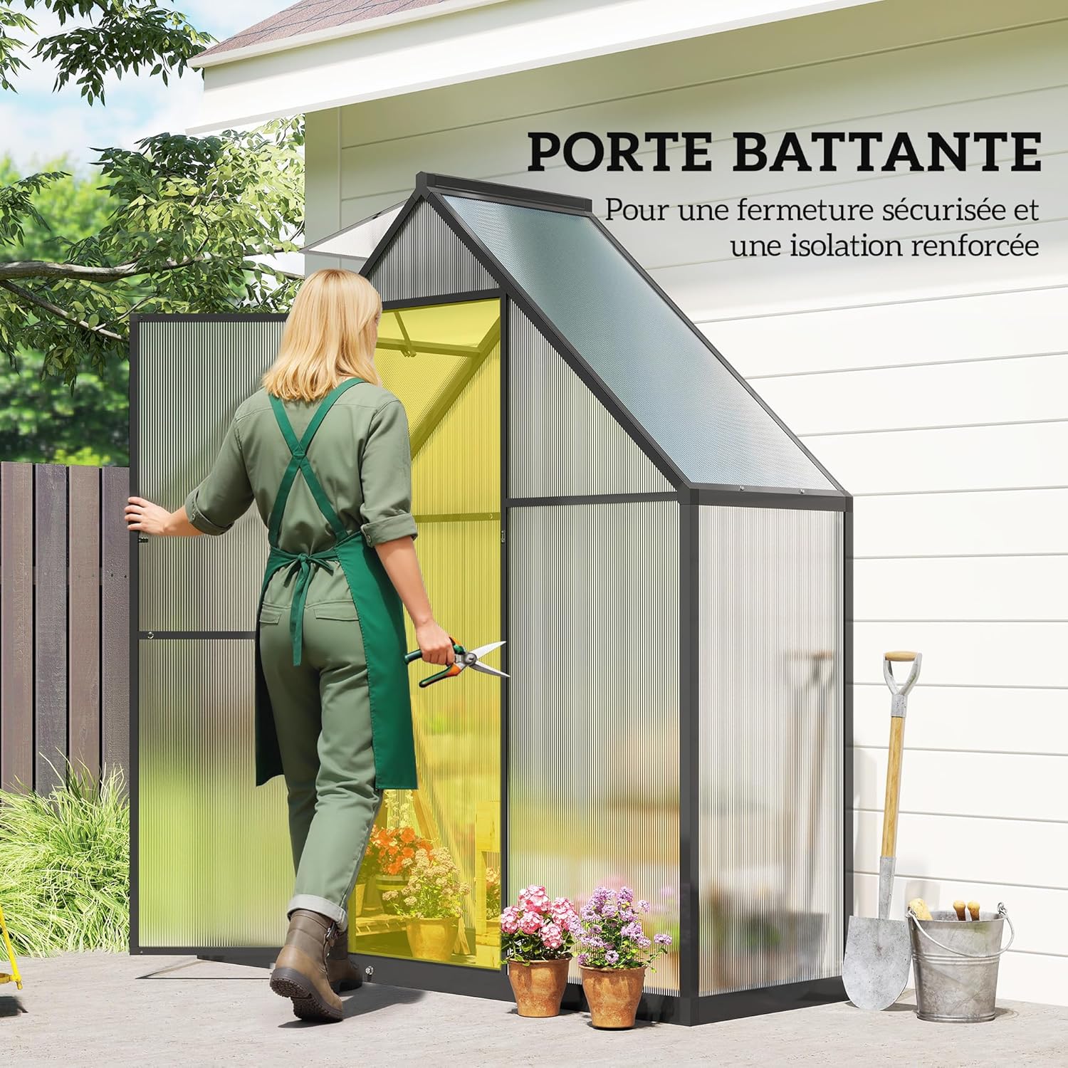 Greenhouse hinged door