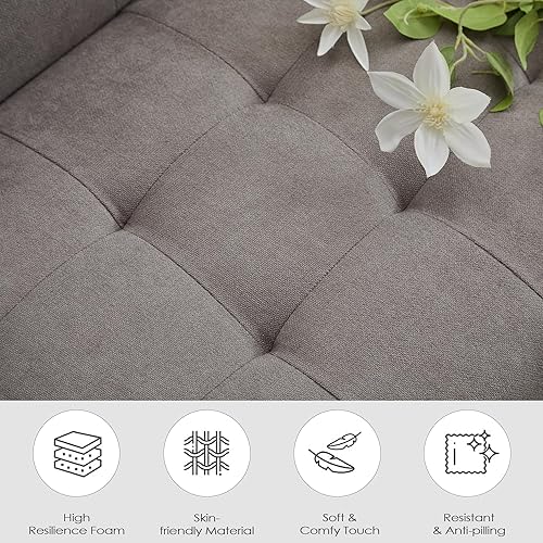 Miniatura 36 de TYBOATLE Juego de 2 sillas decorativas para sala de estar, acogedoras sillas decorativas negras copetudas modernas de mediados de siglo con brazos