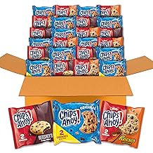 CHIPS AHOY! Cookies Variety Pack, Original Chocolate Chip, Chewy Chocolate Chip with Reese's Peanut Butter Cups &amp; Chewy Hershey's Fudge Filled Soft Cookies, 50 Snack Packs (2 Cookies Per Pack)