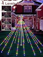 Vista 5 de Luces de árbol de Navidad para exteriores, 340 luces LED de decoración de Navidad con estrella superior, luz de Navidad impermeable IP67 con 16