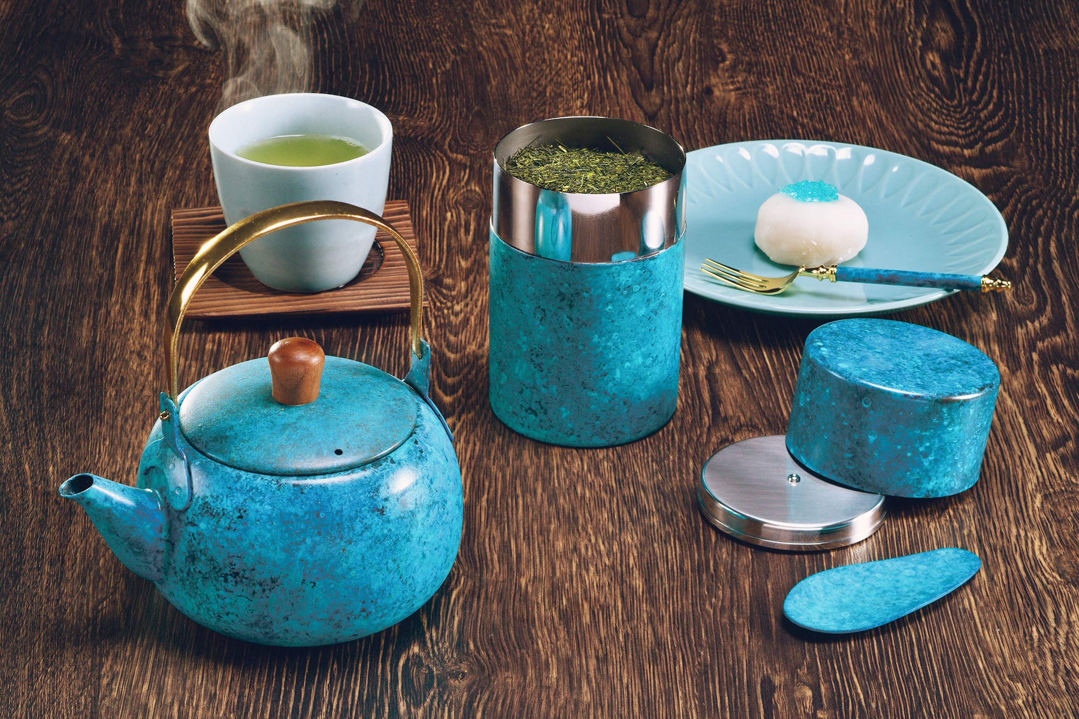 Amazon｜アルチザン 折燕ORI-EN 茶筒(L) BLUE ART-0301｜茶筒 