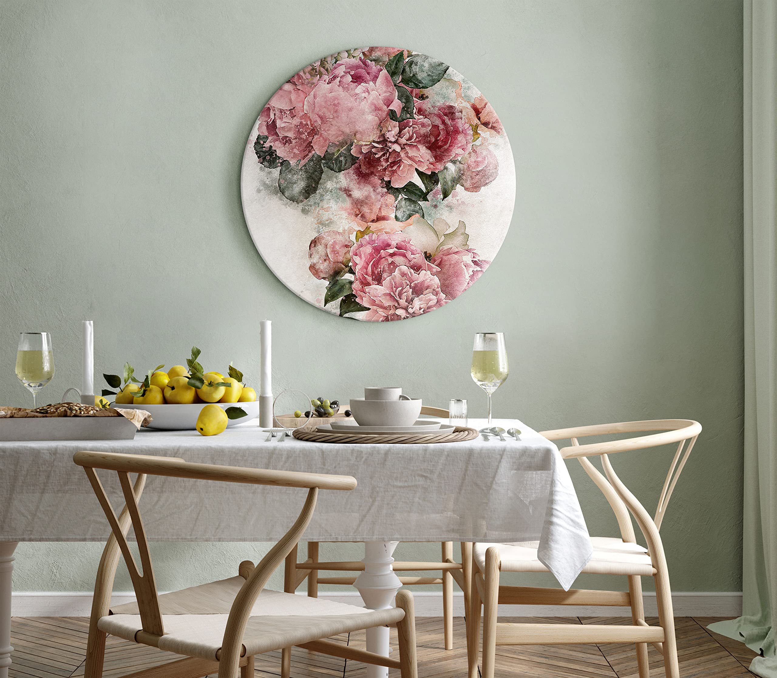 Runa art Tableau Décoration Murale Fleurs de Pivoine 70x40 cm - 1