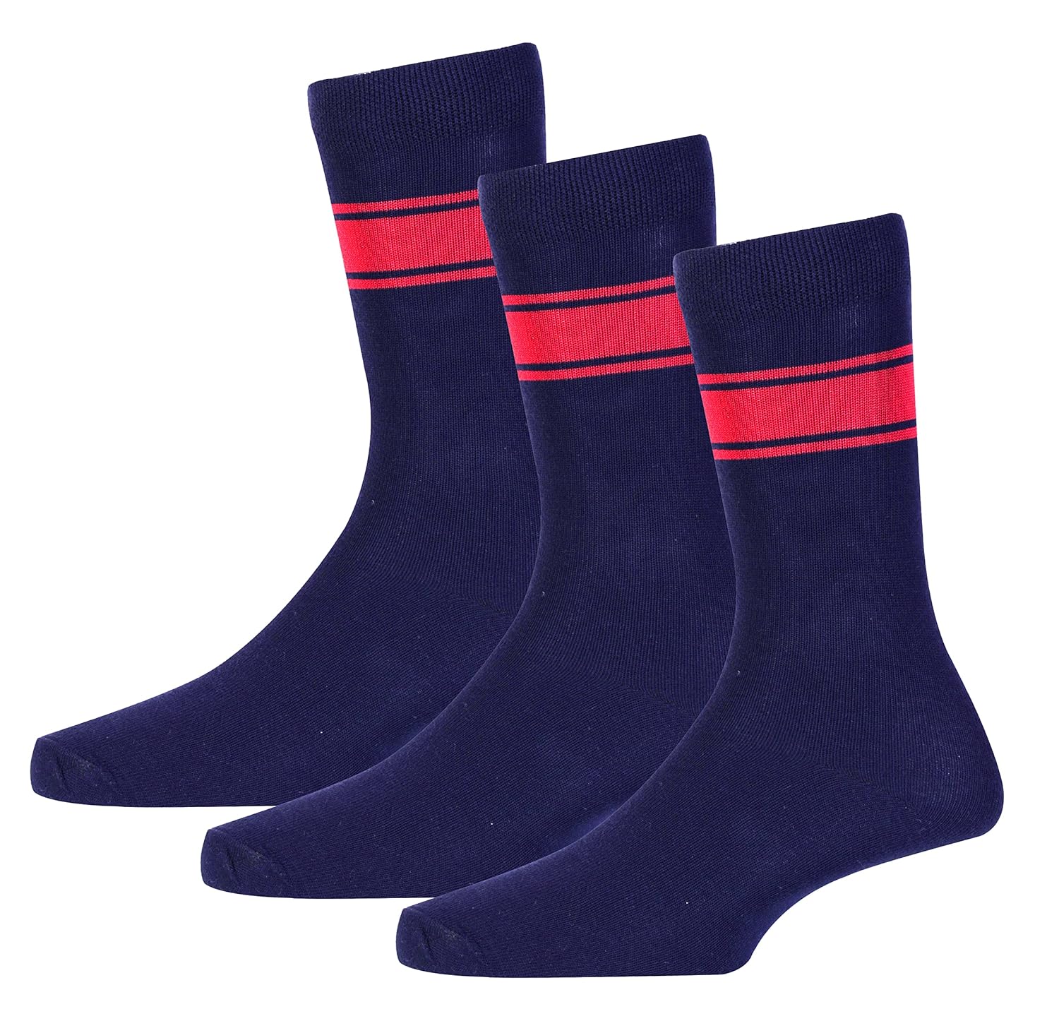 Buy RC. ROYAL CLASS Kids Calf Length Navy with Red Stripes Cotton