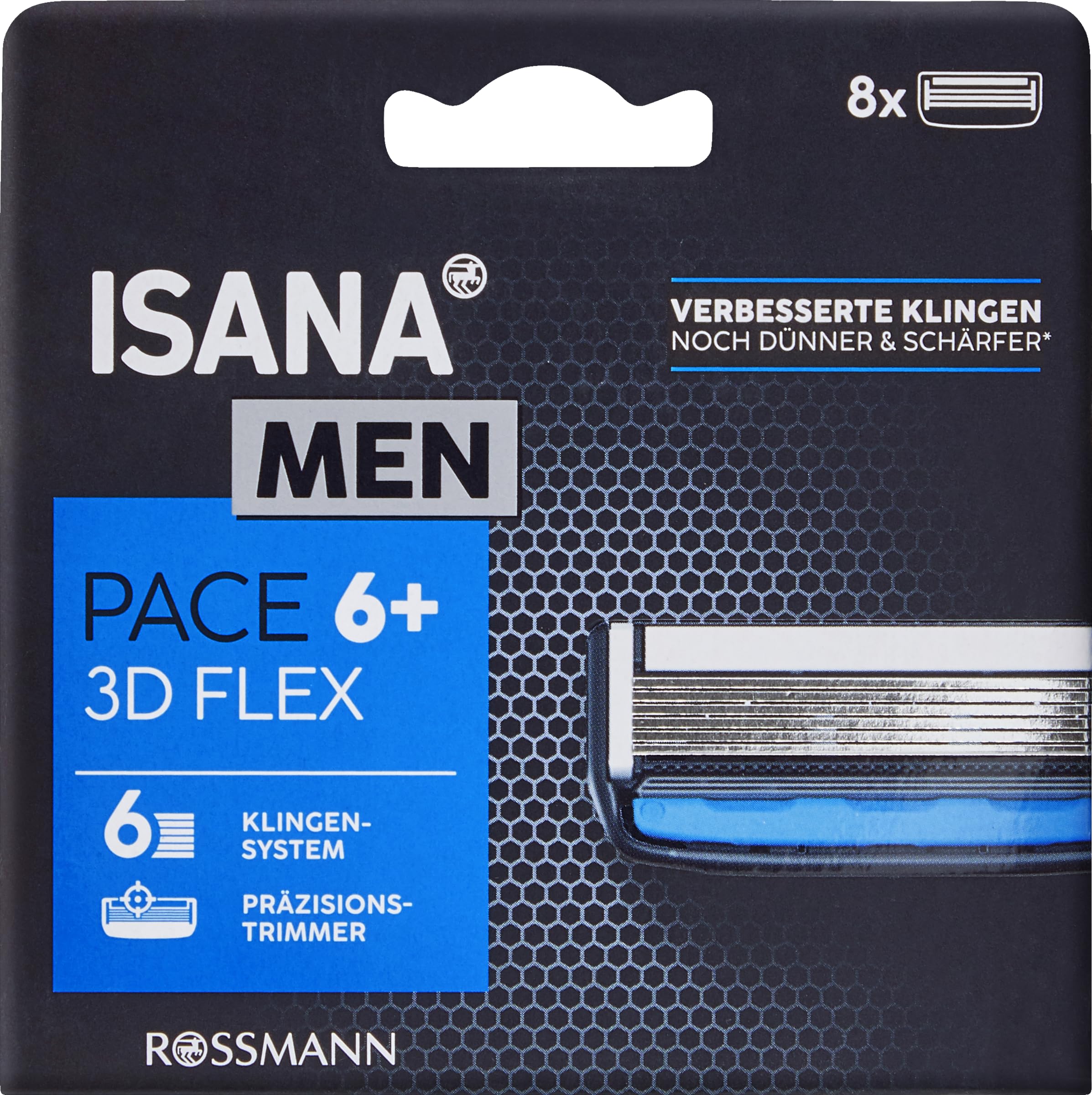 ISANA Men Pace 6+ 8 ostrzy do golenia, system 6 ostrzy, trymer..