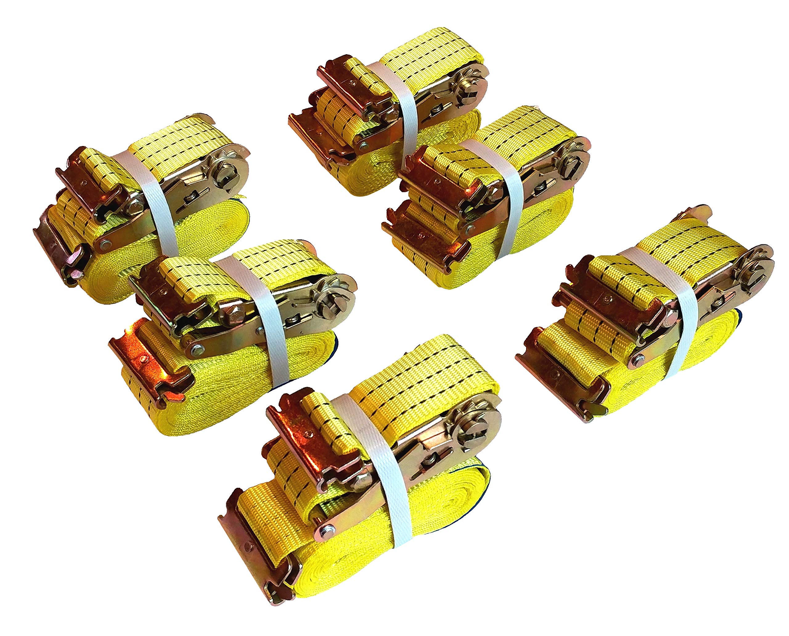 6 Pack E-Track Ratchet Straps 2" x15' 4400LB Tie Down