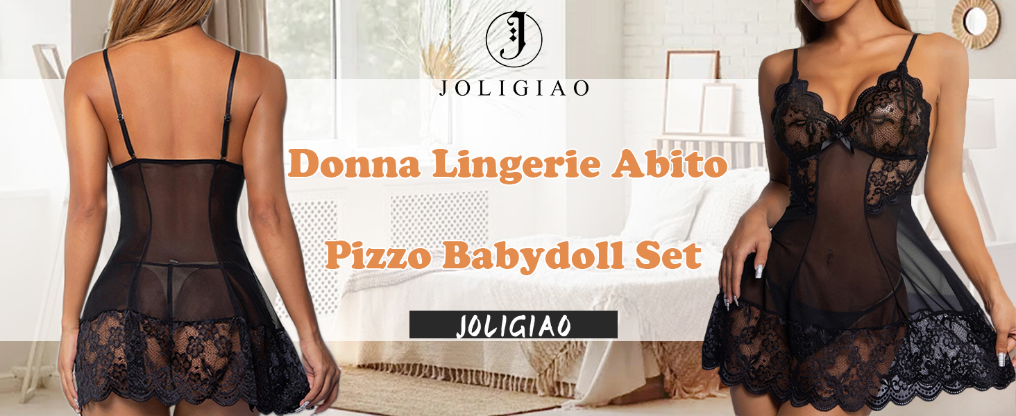 JFAN Lingerie Donna Completo Intimo Con Scollo A V Biancheria