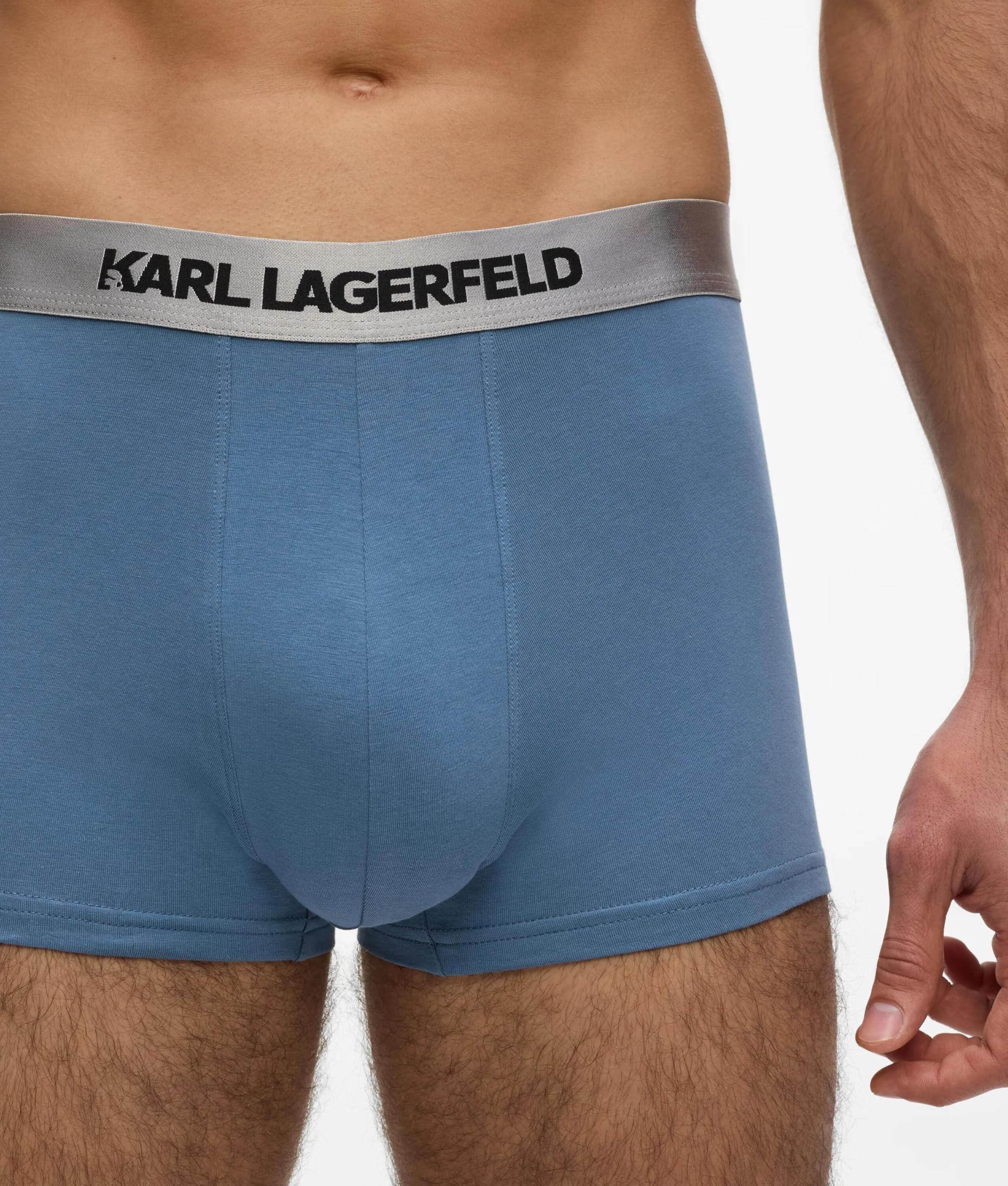 KARL LAGERFELD Boxershorts mit Logo in Metallic-Optik – 3er-Set