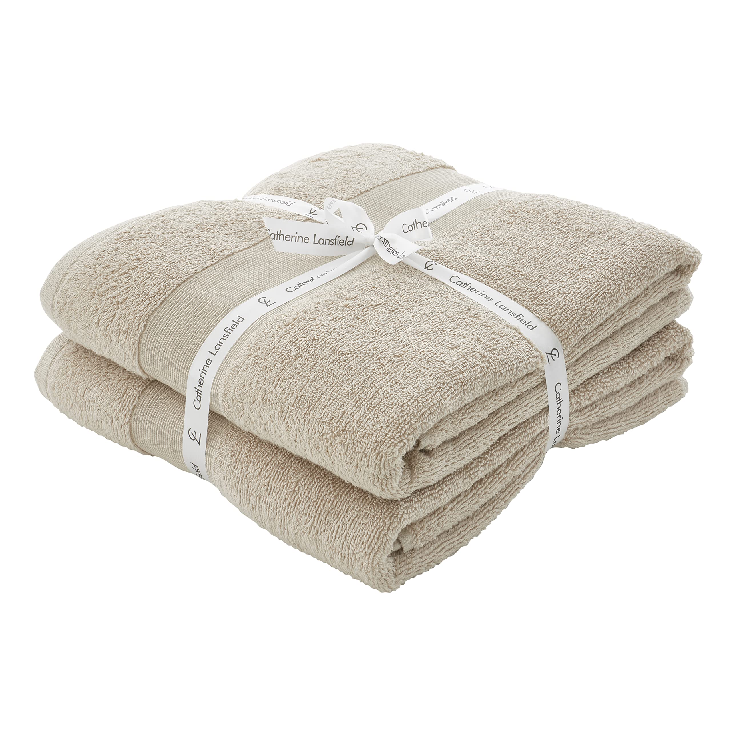 Catherine Lansfield  Beige Anti-Bacterial Cotton Towel in Size B/Sheet x2, Sports Direct