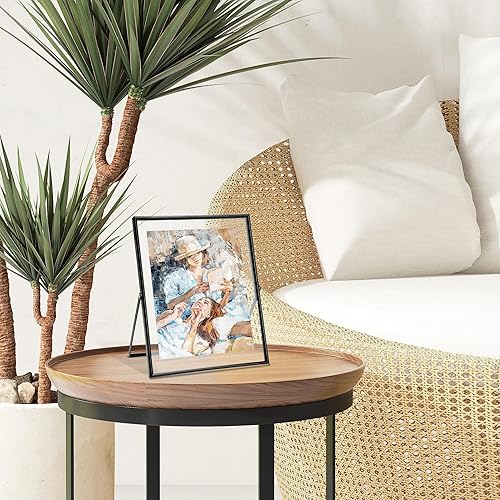 Miniatura 5 de Vienrose Marco de fotos de 8 x 10 pulgadas, marco de fotos flotante de vidrio para fotos de 3 x 5, 4 x 6, 5 x 7, 6 x 8, marco de fotos de mesa negro