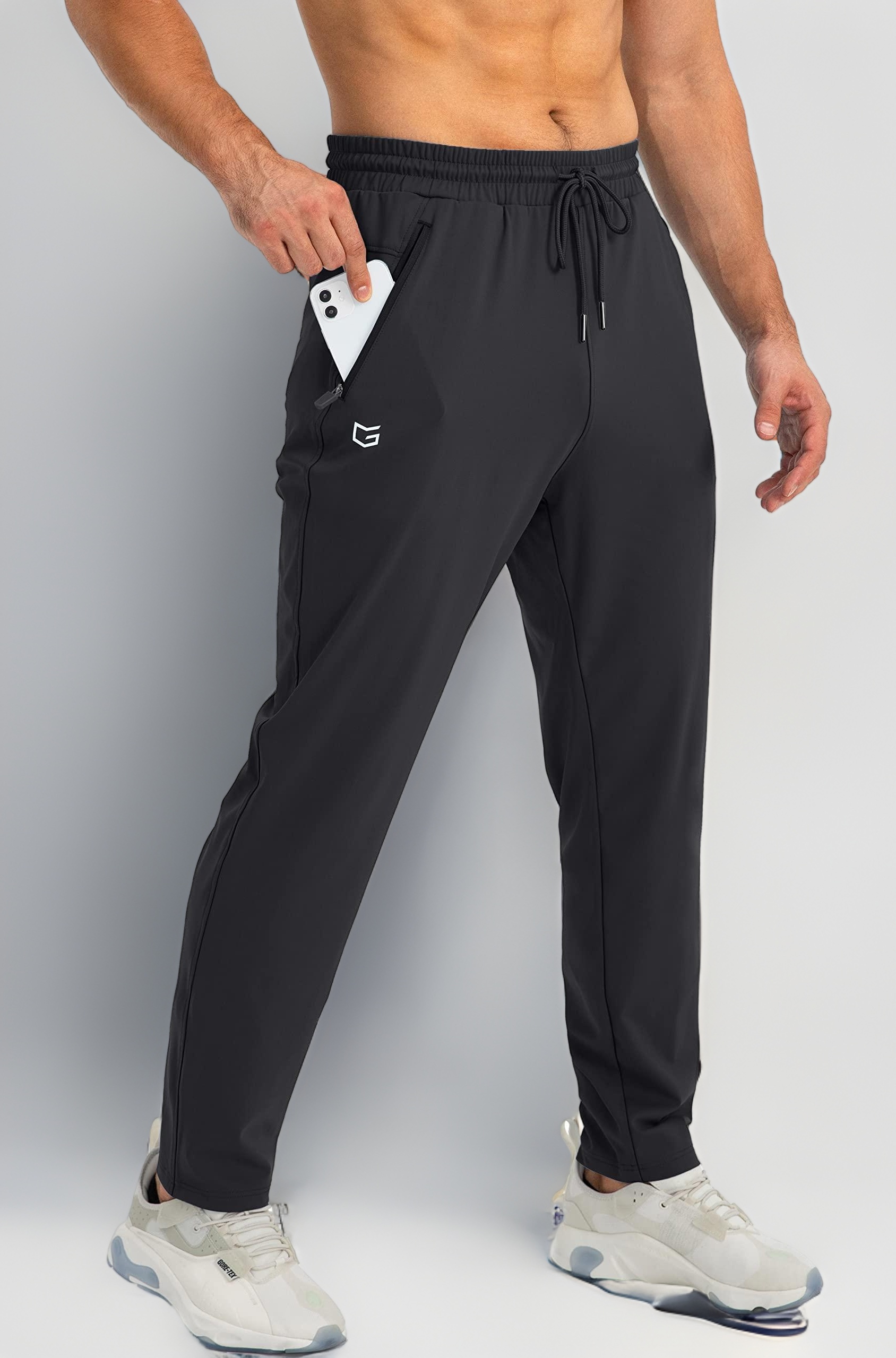 G Gradual Men's Sweatpants with Zipper Pockets Tapered Joggers for Men Athletic Pants for Workout, Jogging, Running