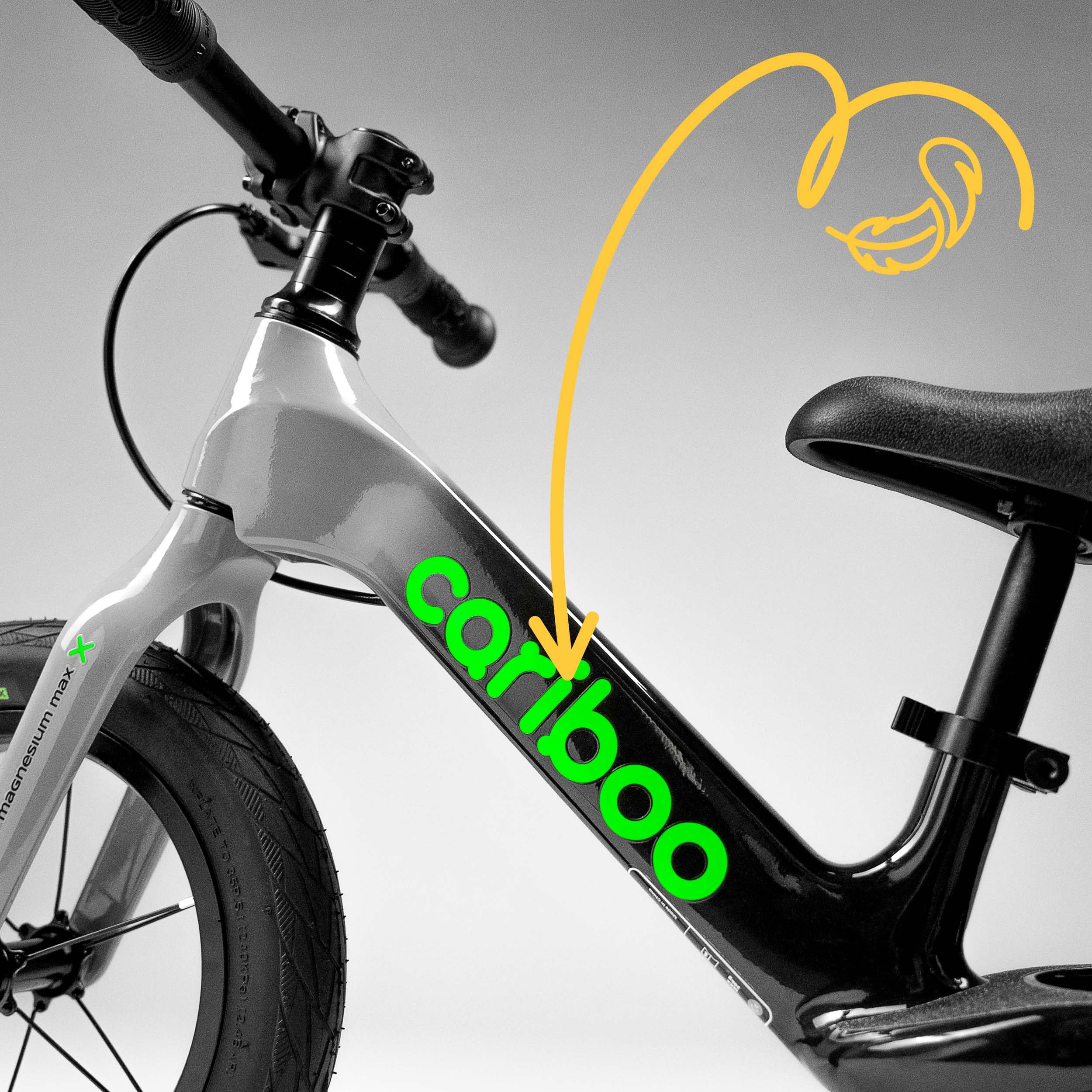 cariboo Bicicleta sin Pedales para Niños Desde 2 años - Ultraligera 3,6 kg - Sillín y Manillar Ajustables - Cuadro de Magnesio, Freno V-Brake - Carga hasta 30 kg - Magnesium MAX