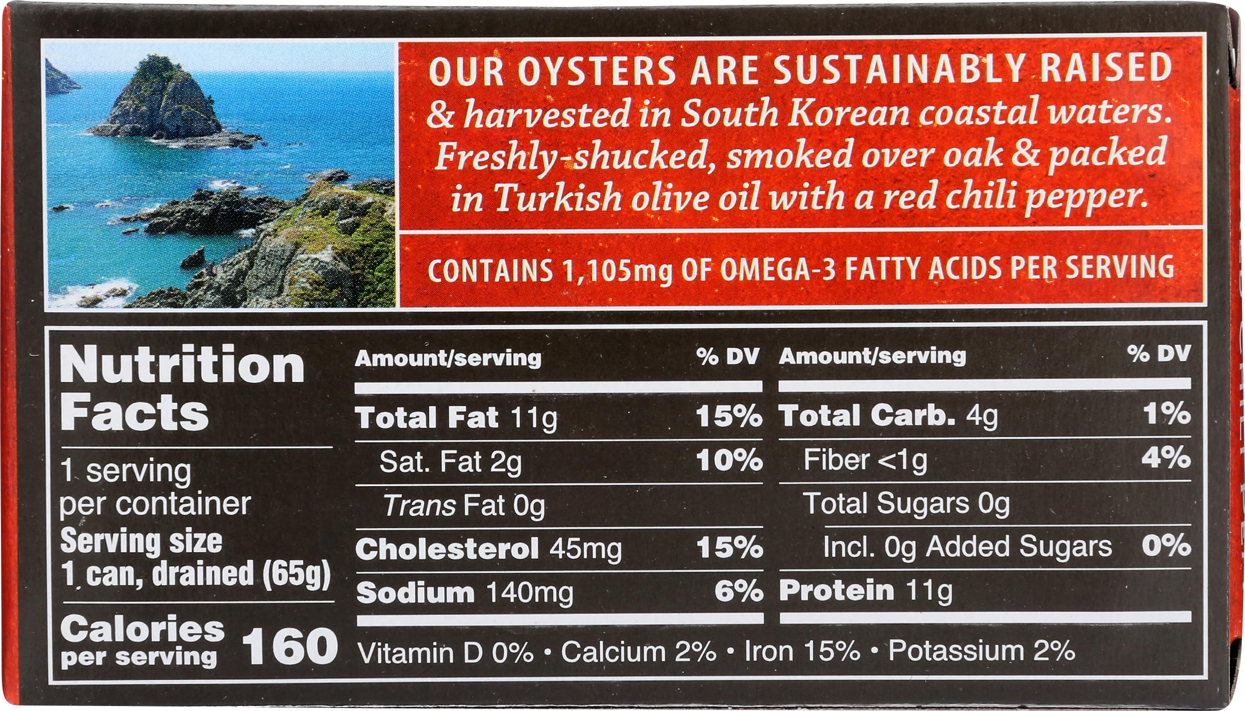 Crown Prince Naturally Smoked Oysters with Red Chilli Pepper 3 oz