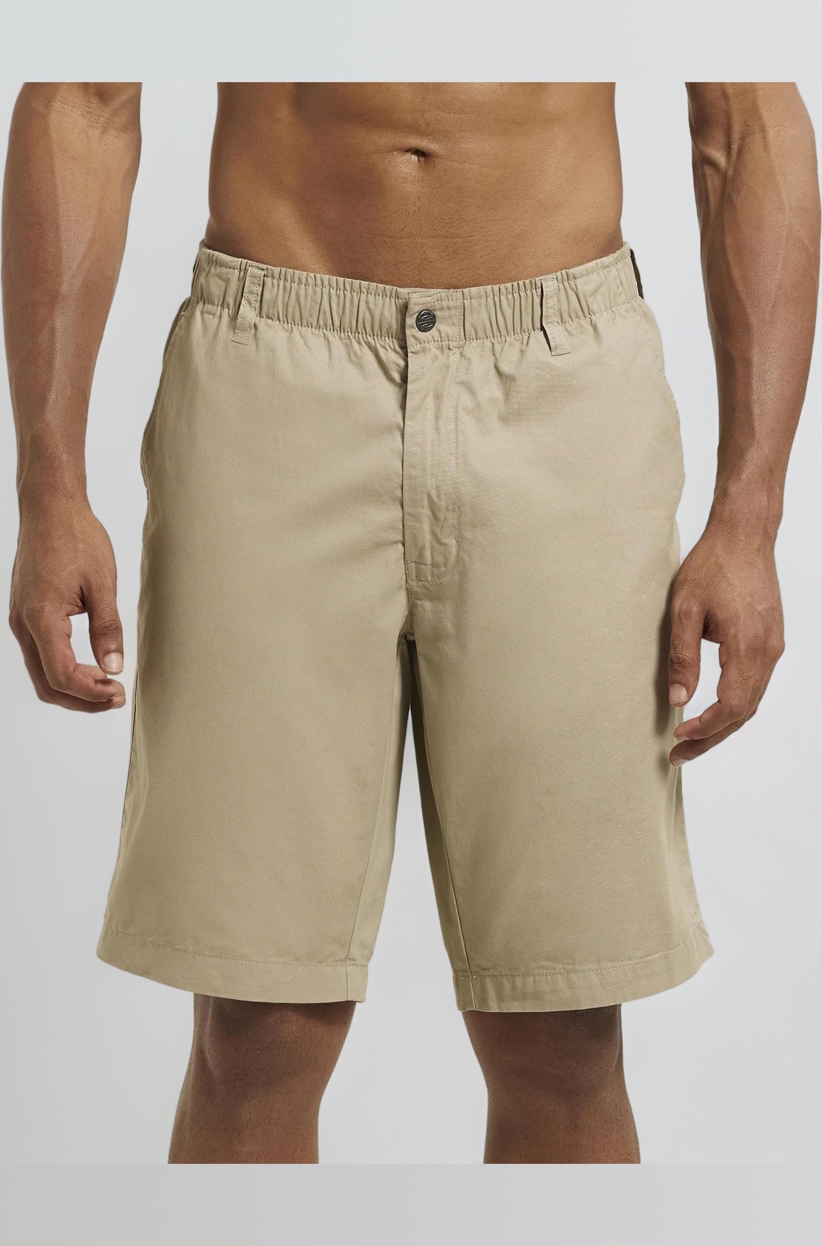 1203 Men's Super Combed Mercerised Cotton Woven Fabric Straight Fit Solid Shorts with Side Pockets