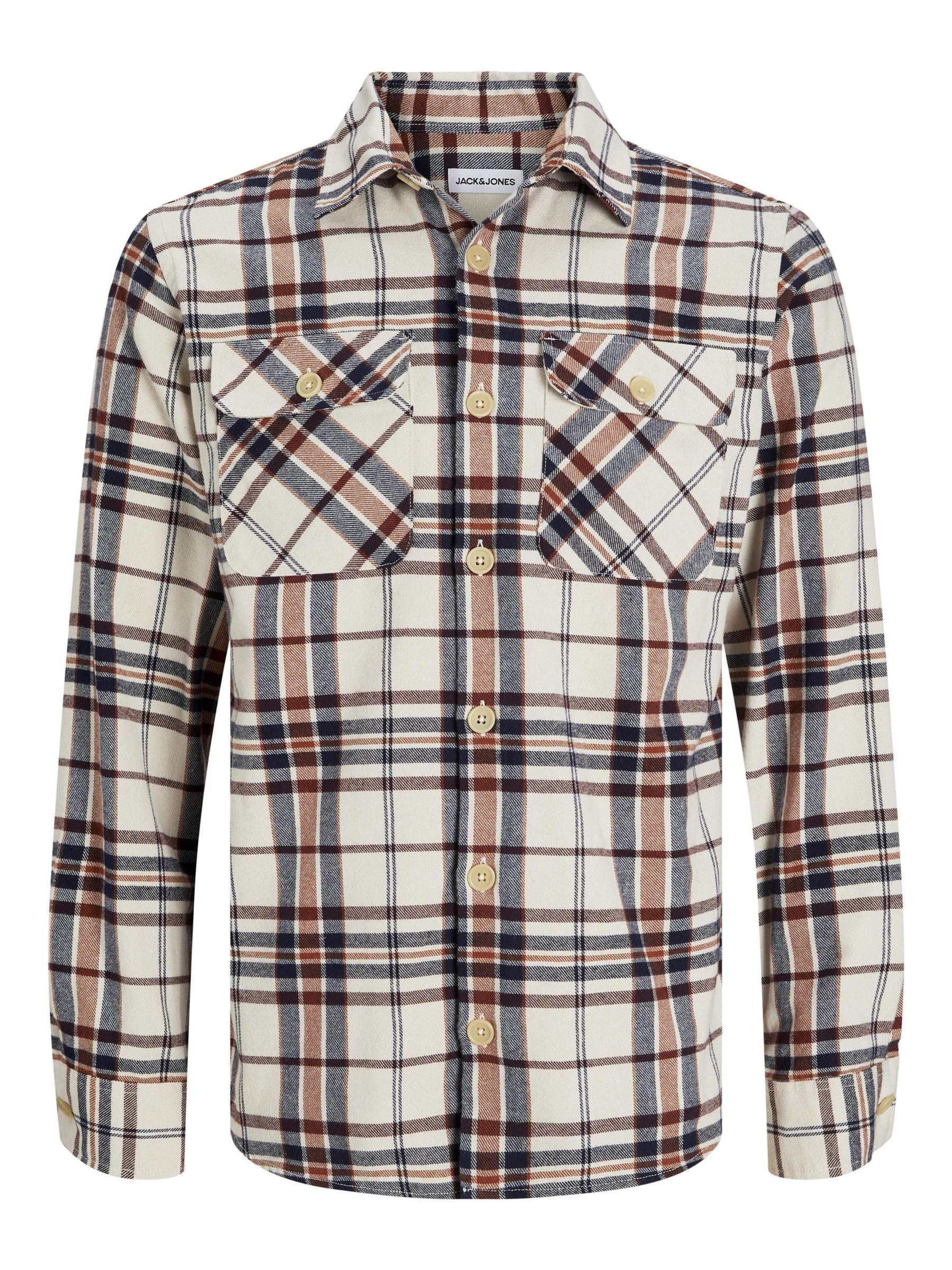 JACK & JONES Men's Jjedarren Overshirt Ls Noos Long Sleeve Shirt, Mocha Bisque, XXL