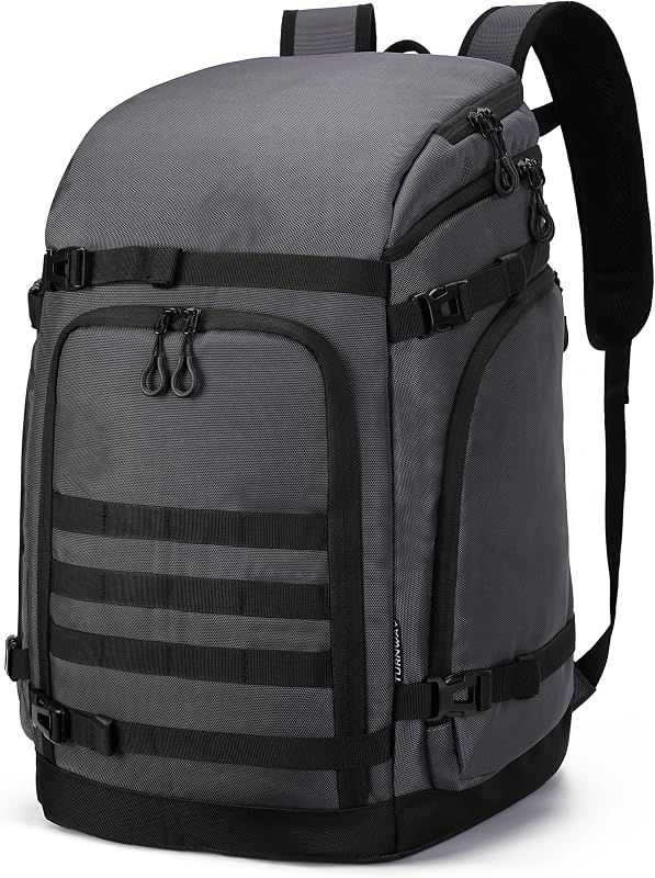 New Ski/Snowboard Boot Bag/Skating Bag | Excellent for Store and Transport Gear, Helmet, Goggles & Accessories | Travel with Waterproof Exterior, Reflective Strip for Men, Women (Gray)