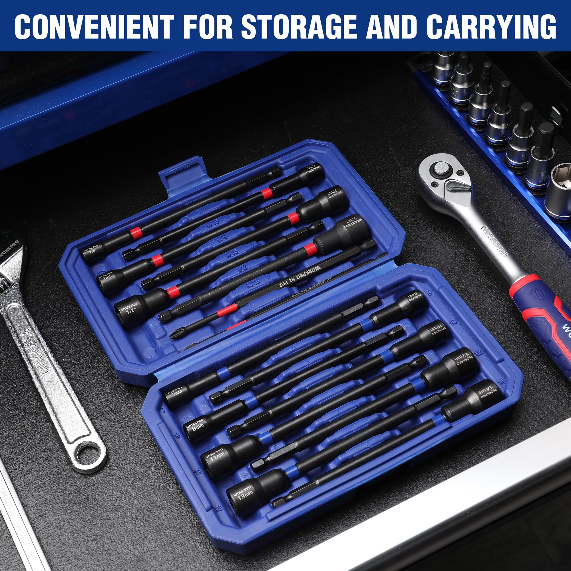 WORKPRO 16-Piece Magnetic Nut Driver Set -6 WORKPRO 16-Piece Magnetic Nut Driver Set -6