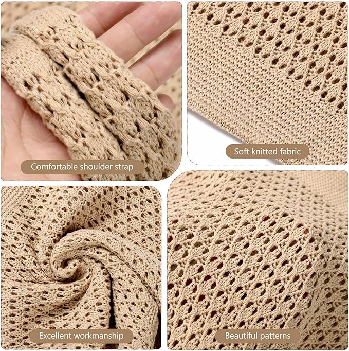Bolso tote de malla para mujer color caqui miniatura 5