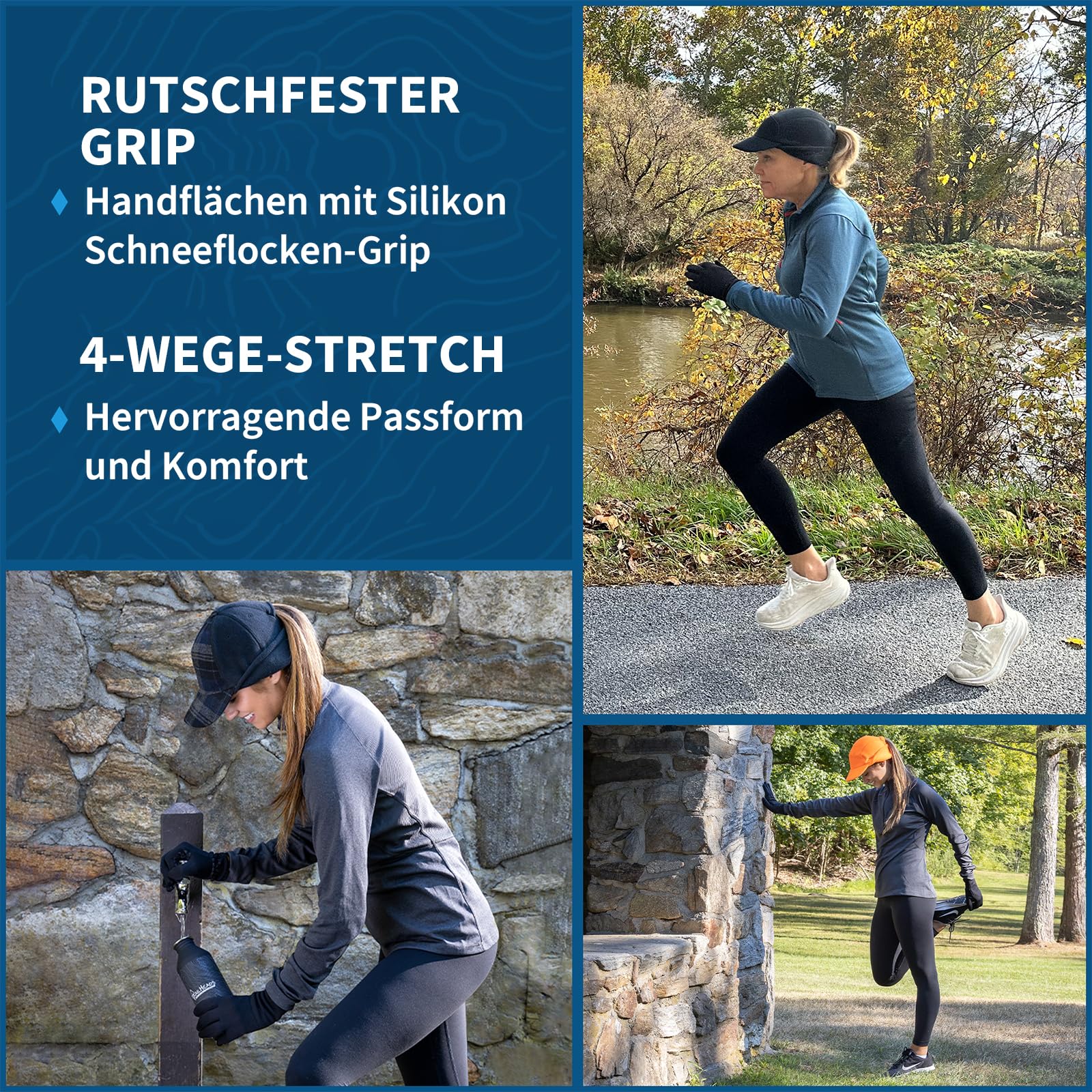 TrailHeads Damen Laufhandschuhe | Touchscreen Handschuhe | Power Winter Running Zubehör