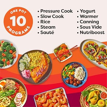 Instant Pot PRO Max Wi-Fi Smart 10-in-1 Pressure Cooker, Steamer, Sauté, Warmer, Rice Cooker, Yogurt Maker, Vacuum, Baker, NutriBoost - App with 2000+ Recipes - 6 Quart