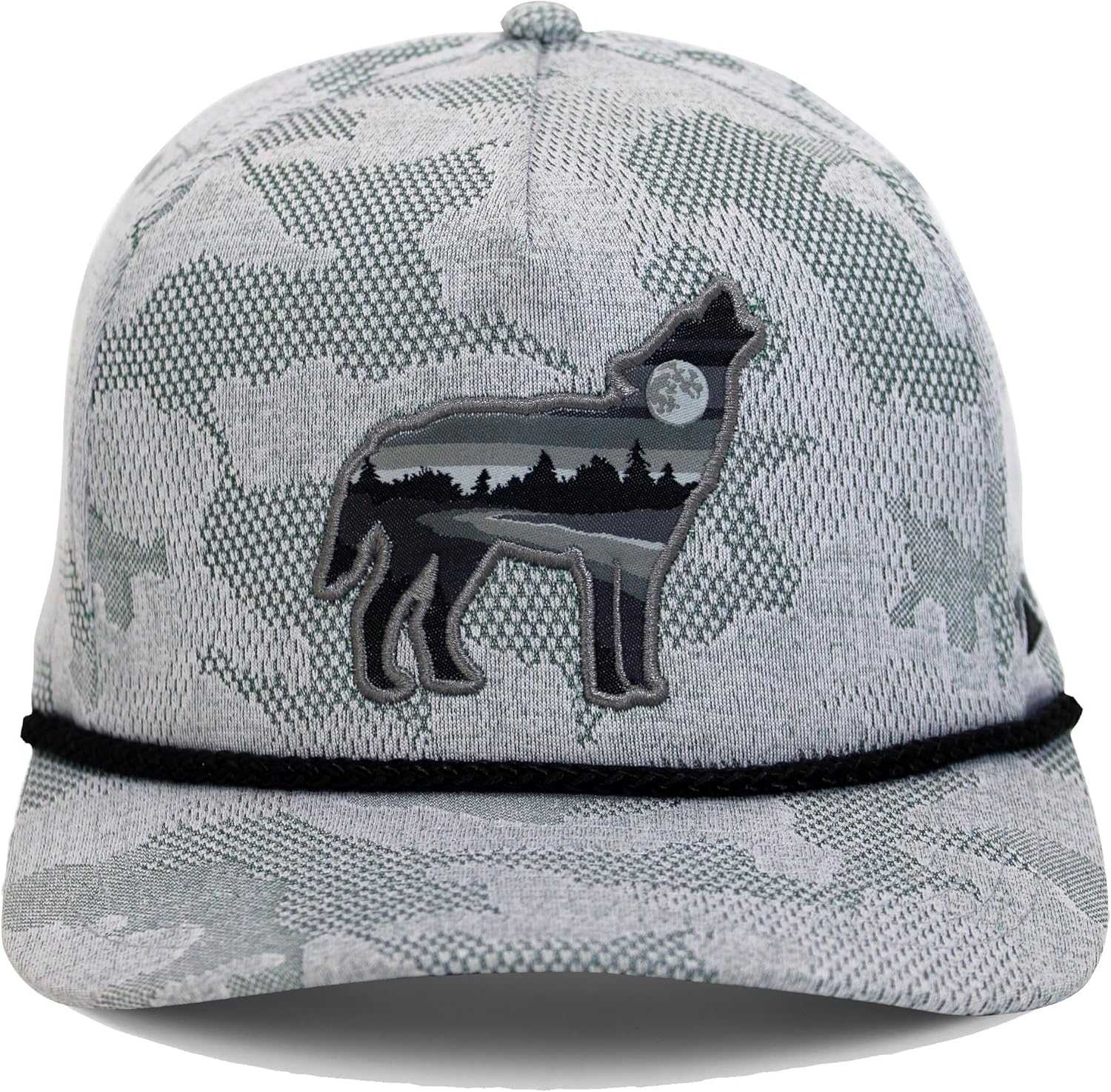 Paramount Outdoors Sunset Wolf Howl 5-Panel Performance Trucker hat Style Rope Cap with Comfort Snapback Coyote