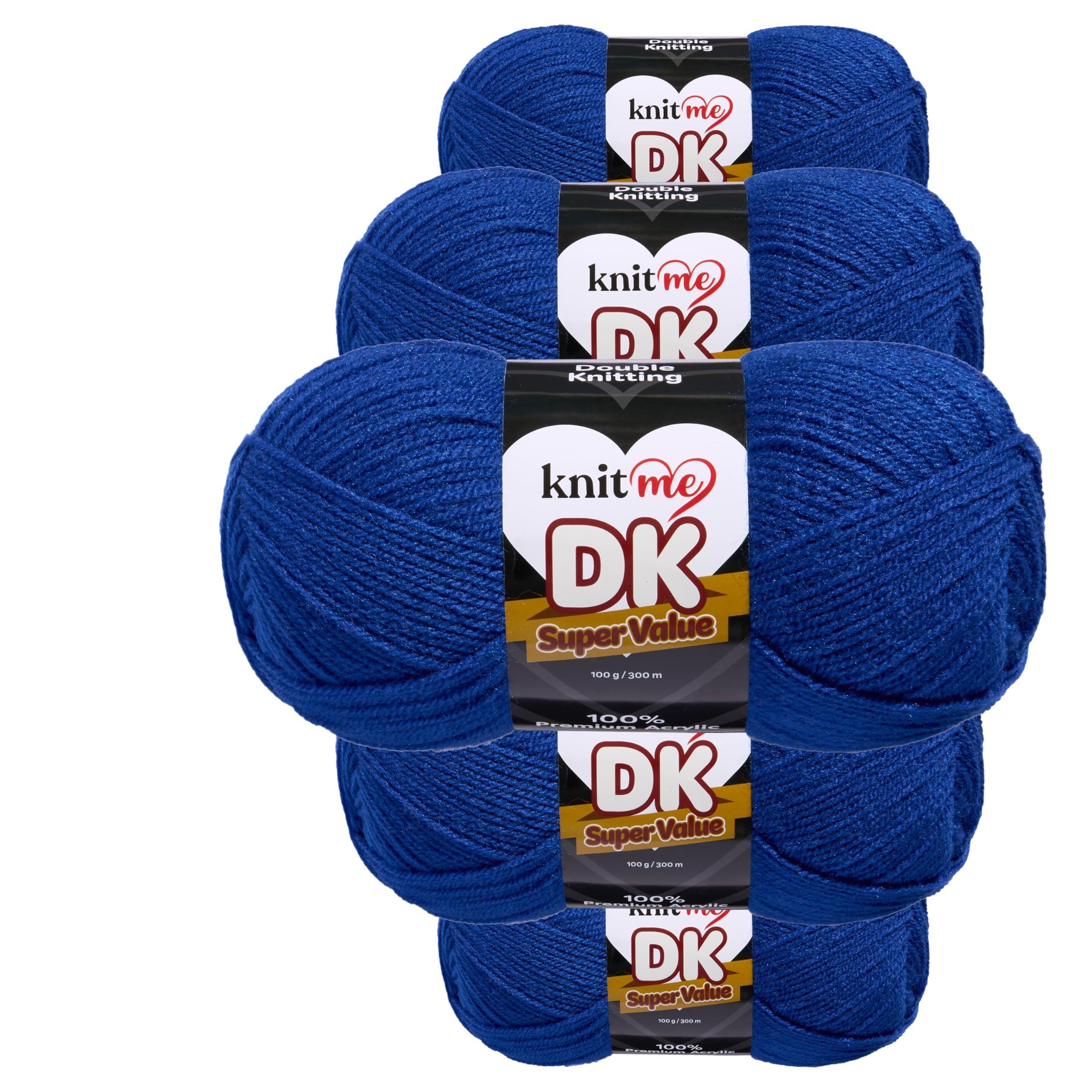 Knit Me DK Double Knitting Yarn Hypoallergenic Acrylic 5X 100g (Royal Blue) โ image 1