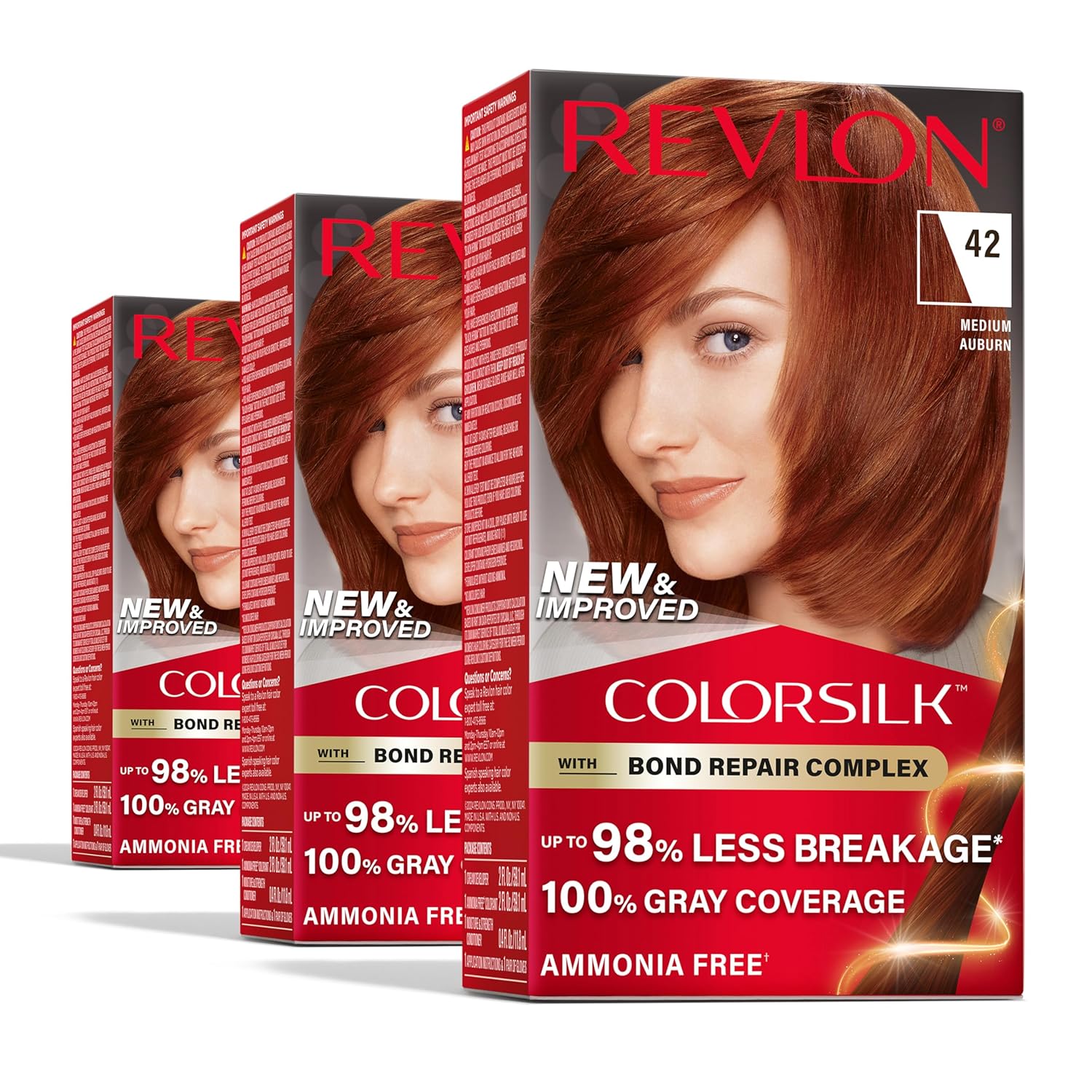 Revlon ColorSilk with Bond Repair Complex, Auburn Permanent Hair Color