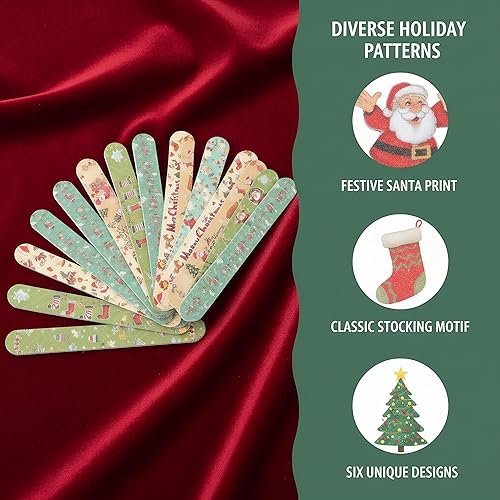 Miniatura 3 de 12 limas de uñas de Navidad de doble cara y limas de uñas pulidoras para uñas naturales y acrílicas, herramientas de manicura y pedicura, estilo