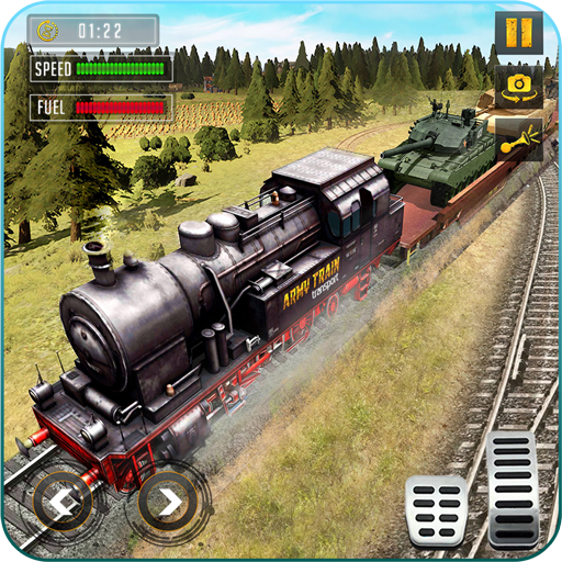 simulador de tren militar de transporte de carga militar 2019: tren de transporte de carga militar: camión de carga de remolque pesado, simulador de transportador: transportador de tren de carga: simu