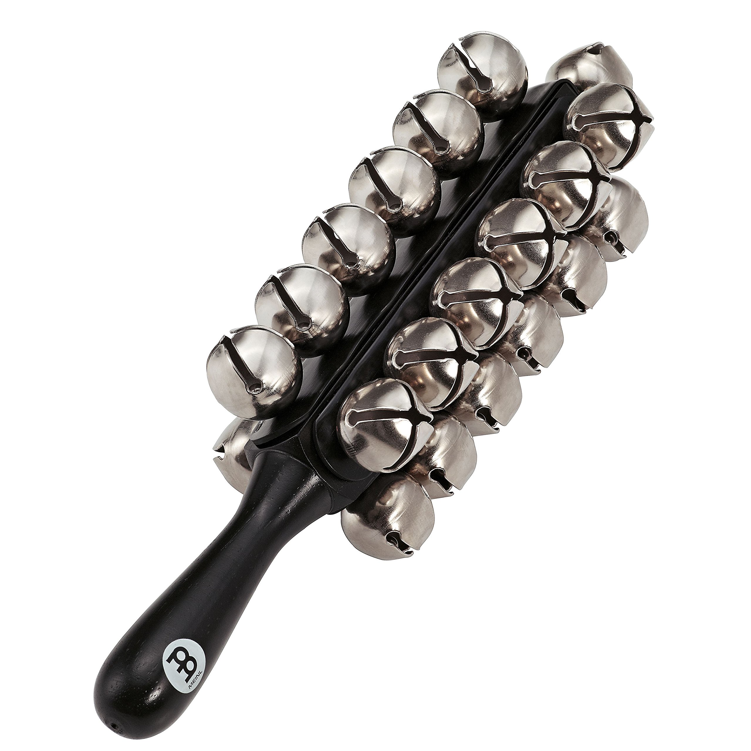 Meinl Percussion Sleigh Bells Instrument - Sleigh Bell Musical Instrument with 25 Steel Bells - With Handle - Wood / Steel, Black / Silver (SLB25)