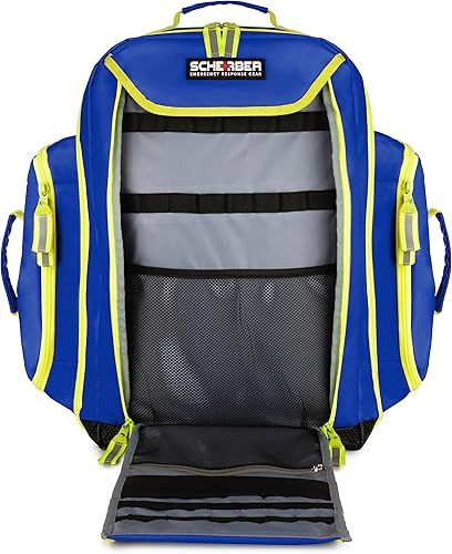 Miniatura 4 de Scherber Mochila de primera respuesta premium  EMTEMS Medic Trauma & Oxygen Medical Bolsa profesional con 4 bolsas extraíbles, Azul, Classic