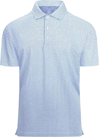 Alex Vando Mens Golf Shirt Moisture Wicking Classic Print Golf Shirts for Men