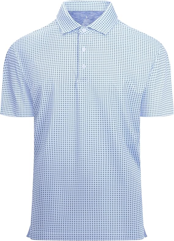 Alex Vando Mens Golf Shirt Moisture Wicking Classic Print Golf Shirts for Men