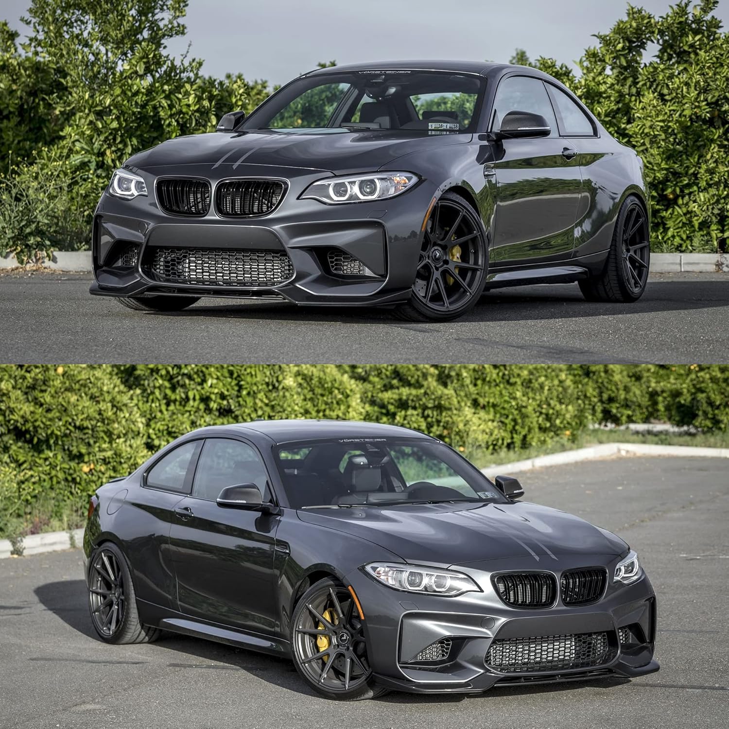 F22 Grille, ABS Front Replacement Kidney Grill for 2 Series F22 F23 F87(M2) Gloss Black