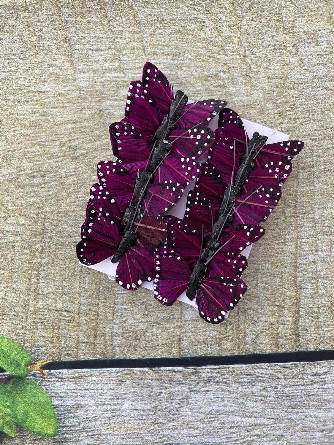Generic 12 Feather Purple Monarch Butterflies 1 inch