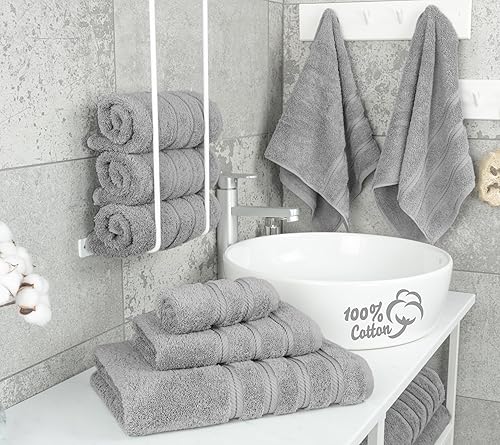 Miniatura 666 de American Soft Linen - Juego de 4 toallas de baño, 100% de algodón turco de 27 x 54 pulgadas, toallas de baño extragrandes, toallas para ducha